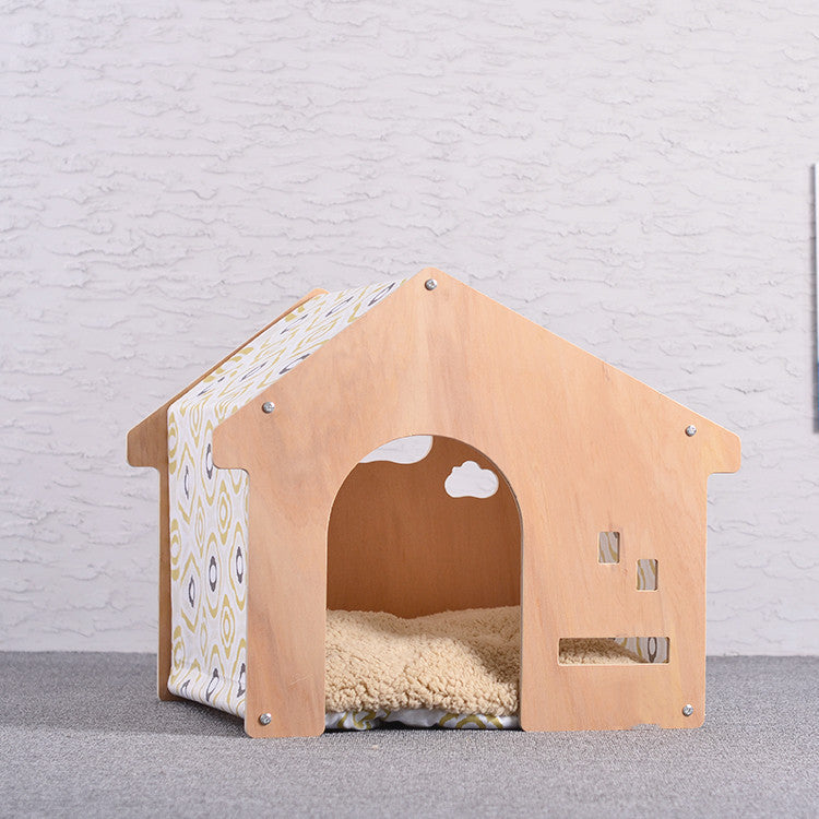 Wholesale Shed Pet House Dog House Cat Nest Pastoral Design White Birch Cat Nest Dog Mat Pet Supplies