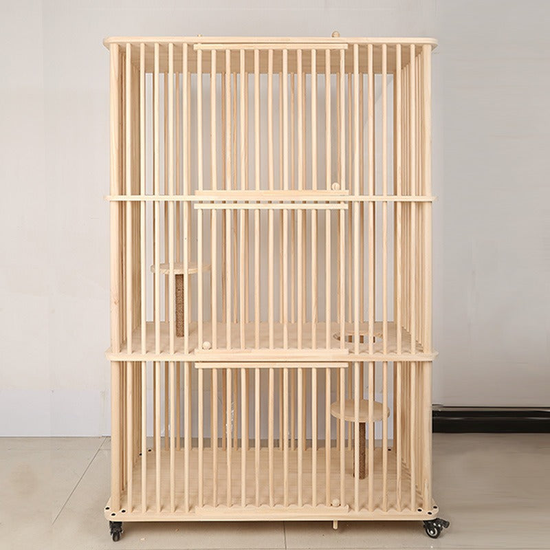 Cat villa,Double-layer solid wood cat cage oversized space indoor cat villa removable cat cabinet cat cage cat house cat room breeding cat nest
