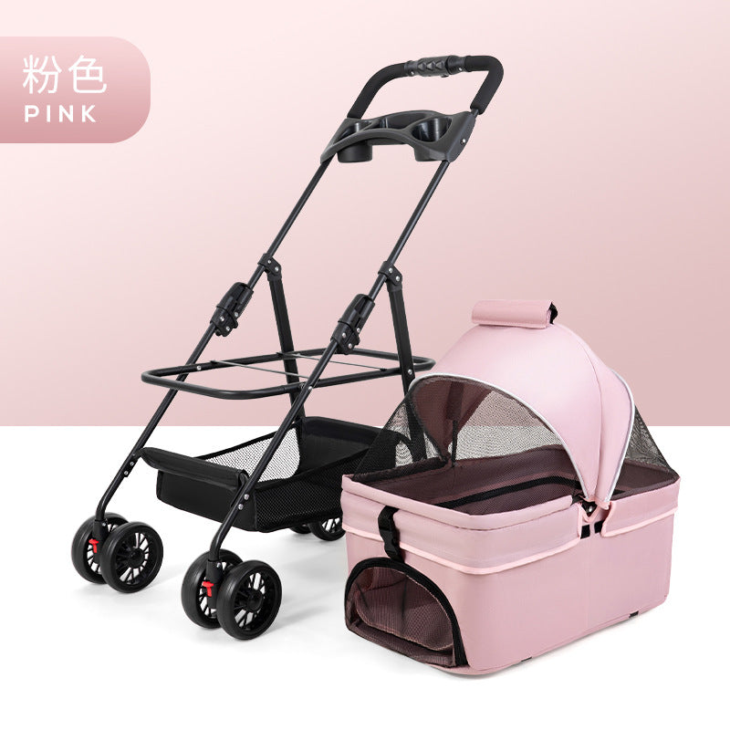Wholesale Pet Cart Dog Cat Teddy Baby Cart Out Small Pet Cart Lightweight Foldable Outdoor Travel