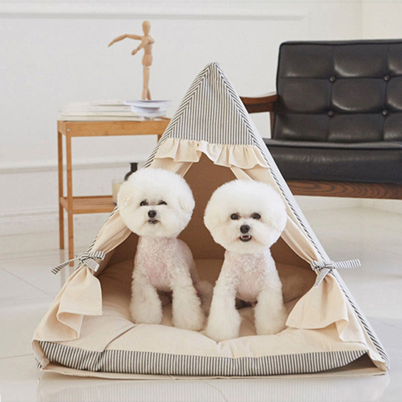 Wholesale F Foldable Striped Triangle Pet Tent Cat Nest Dog House