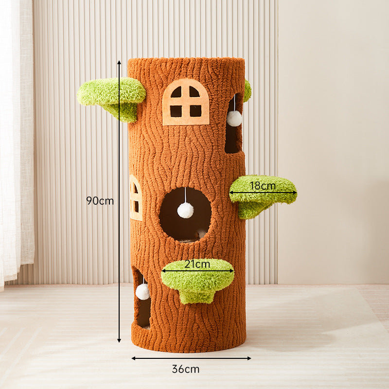 cattery Cat nest integrated multi-layer cat nest large sisal cat scratching column cat tree cat scratching nest universal in all seasons