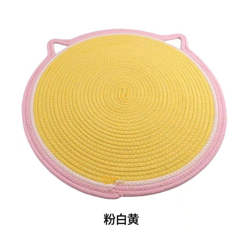 Cotton rope cat scratching pad woven pet cat sleeping cotton pad cat lying pad scratch resistant wear resistant non-stained claw pad