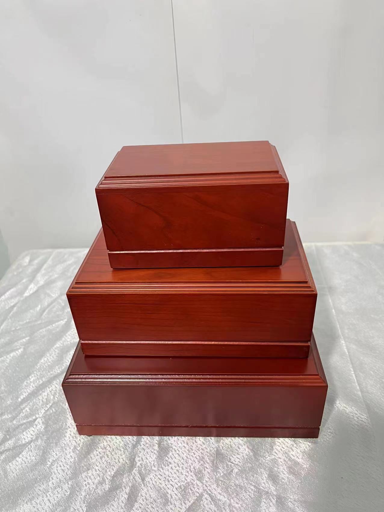 Wooden pet urn, pet cat and dog urn, bottom groove design pet commemorative box