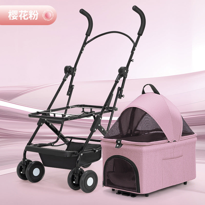 Wholesale Pet Cart Dog Cat Teddy Baby Cart Out Small Pet Cart Lightweight Foldable Outdoor Travel