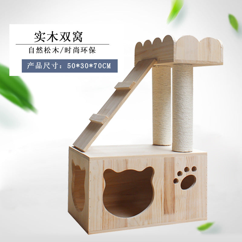 Wholesale cat climbing frame,Solid Wood Cat Nest ,Cat Tree ,Cat House ,Cat Nest Pine Cat Toy Cat Climbing Rack