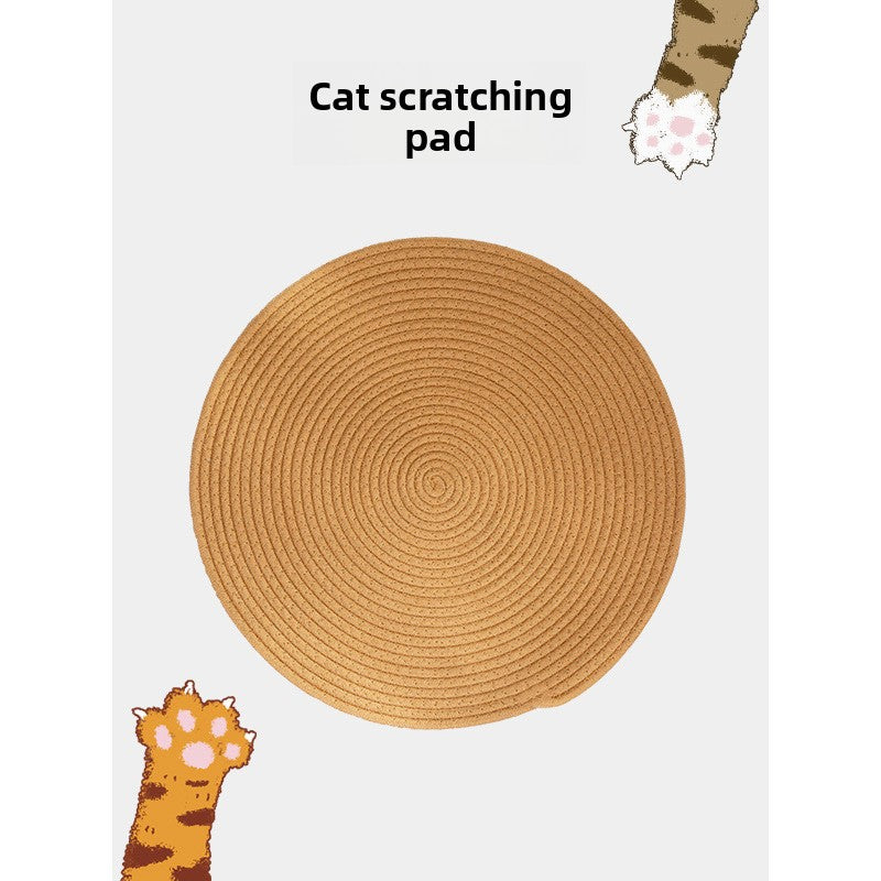 Cotton rope woven cat scratching mat carpet cat lying mat pet self-hi ball sleeping mat wear-resistant scratch-resistant claw artifact
