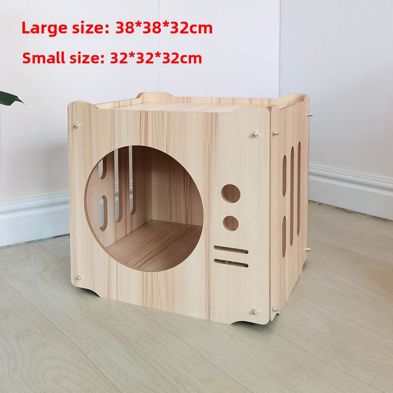Wholesale Wooden Cat Nest Factory Direct Sales Creative Building Wooden Cat Cage You can build fun cat house pet nest at will