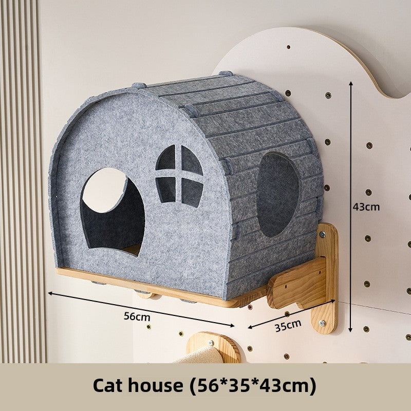 Wall hanging cat climbing frame accessories household cat wall cat nest integrated four seasons universal hole board cat climbing frame multi-cat family