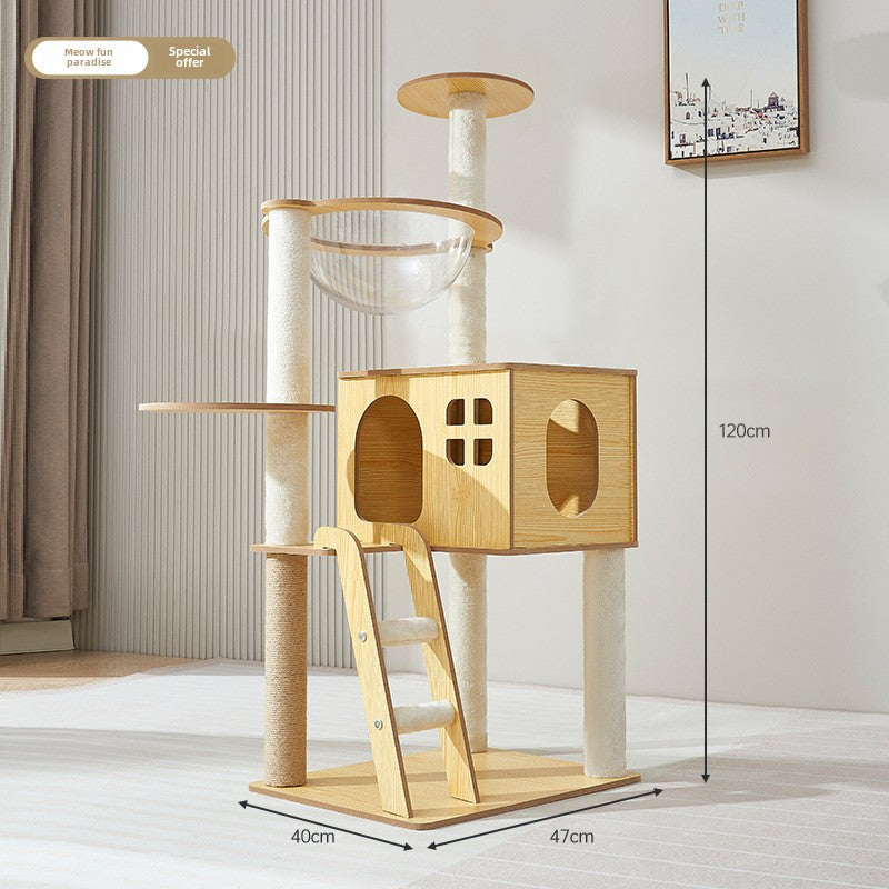 Cat climbing frame cat nest cat tree integrated household solid wood cat shelf space capsule cat nest cat observation platform cat jumping platform