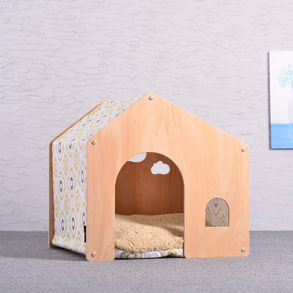 Wholesale Shed Pet House Dog House Cat Nest Pastoral Design White Birch Cat Nest Dog Mat Pet Supplies