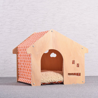 Wholesale Shed Pet House Dog House Cat Nest Pastoral Design White Birch Cat Nest Dog Mat Pet Supplies