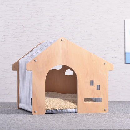 Wholesale Shed Pet House Dog House Cat Nest Pastoral Design White Birch Cat Nest Dog Mat Pet Supplies