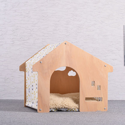 Wholesale Shed Pet House Dog House Cat Nest Pastoral Design White Birch Cat Nest Dog Mat Pet Supplies