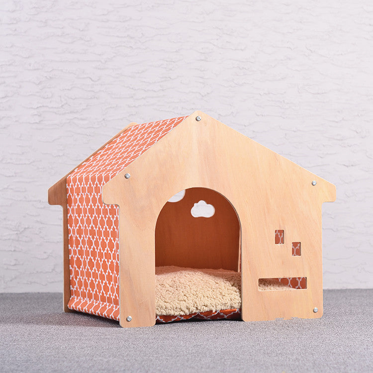 Wholesale Shed Pet House Dog House Cat Nest Pastoral Design White Birch Cat Nest Dog Mat Pet Supplies