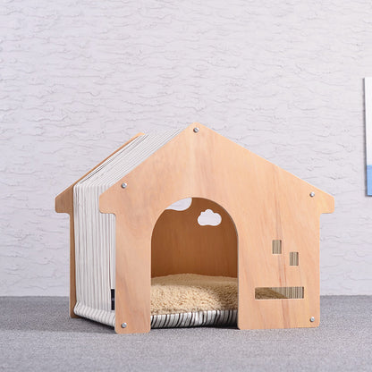 Wholesale Shed Pet House Dog House Cat Nest Pastoral Design White Birch Cat Nest Dog Mat Pet Supplies