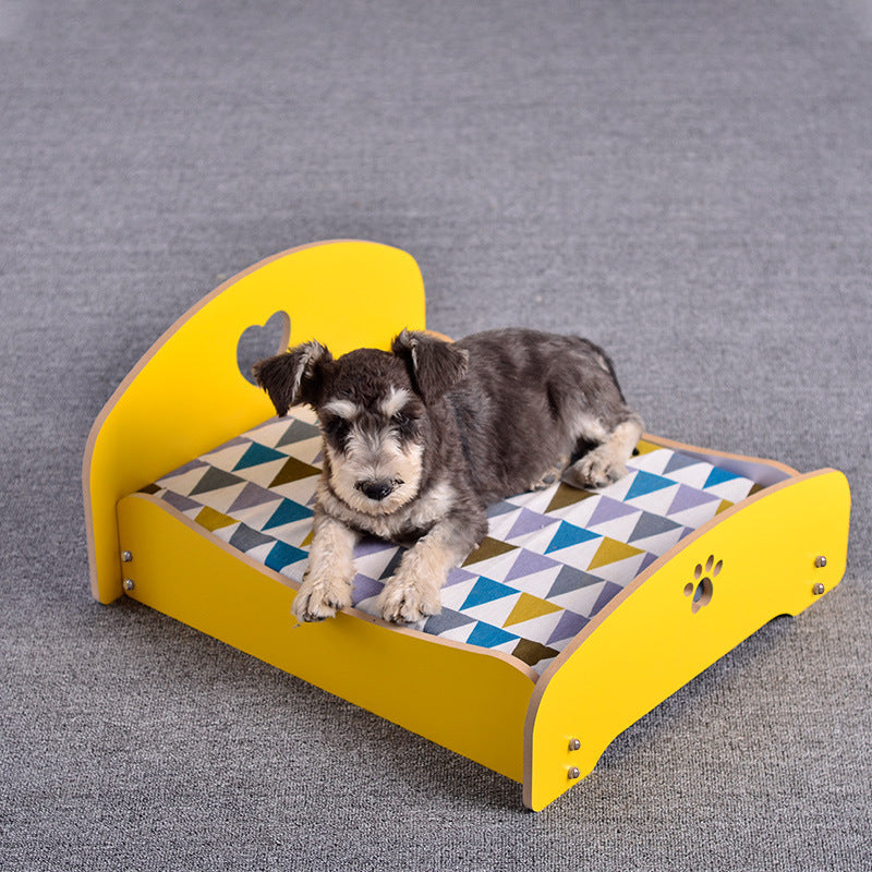 Wholesale removable and washable four-season universal princess nest pet dog dog wooden bed with cushion nest teddy than bear medium and small dog cat bed
