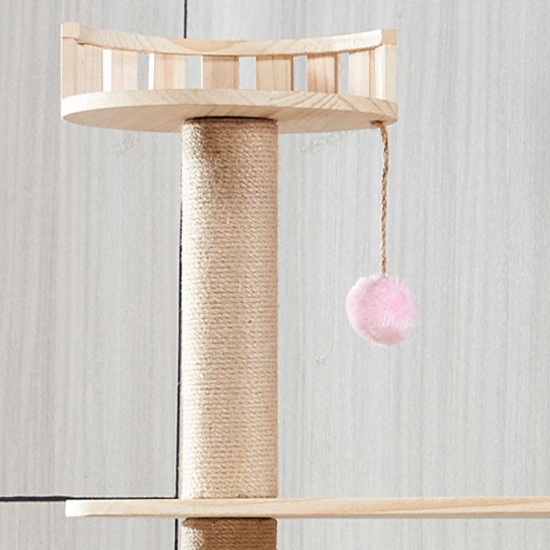 Wholesale Wooden cat climbing frame Cat tree Cat Nest Export Cat Climbing Rack Foreign Trade Pine Cat Tree Pet Supplies Factory