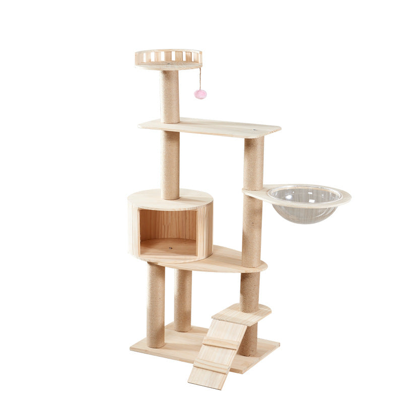 Wholesale Wooden cat climbing frame Cat tree Cat Nest Export Cat Climbing Rack Foreign Trade Pine Cat Tree Pet Supplies Factory