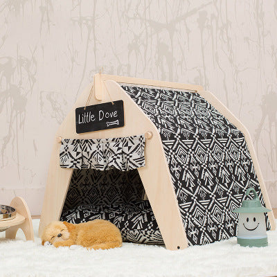 Wholesale Kennel Cat Nest Tent Small and Medium Dog Pet Nest Removable Yurt Teddy Pomeranian Wood House