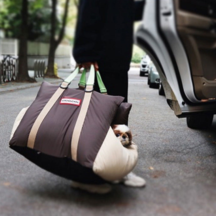 Wholesale pet car splicing brown front seat pet seat waterproof nest co-pilot safety car universal for cats and dogs