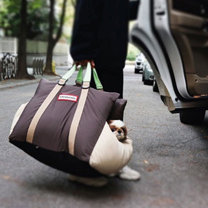 Wholesale pet car splicing brown front seat pet seat waterproof nest co-pilot safety car universal for cats and dogs