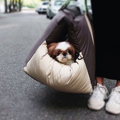 Wholesale pet car splicing brown front seat pet seat waterproof nest co-pilot safety car universal for cats and dogs