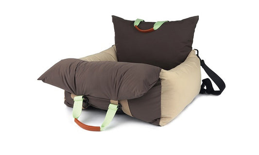 Wholesale pet car splicing brown front seat pet seat waterproof nest co-pilot safety car universal for cats and dogs