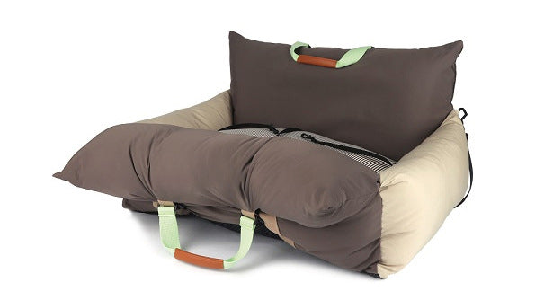 Wholesale pet car splicing brown front seat pet seat waterproof nest co-pilot safety car universal for cats and dogs