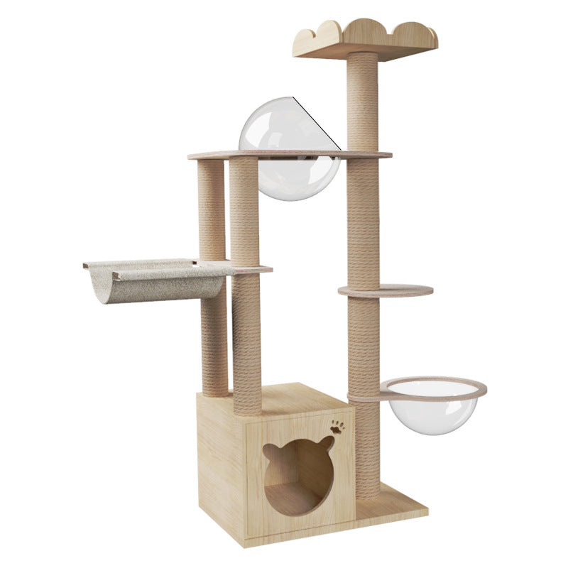 Large cat climbing frame cat frame solid wood cat tree space capsule cat nest cat rack jumping platform integrated