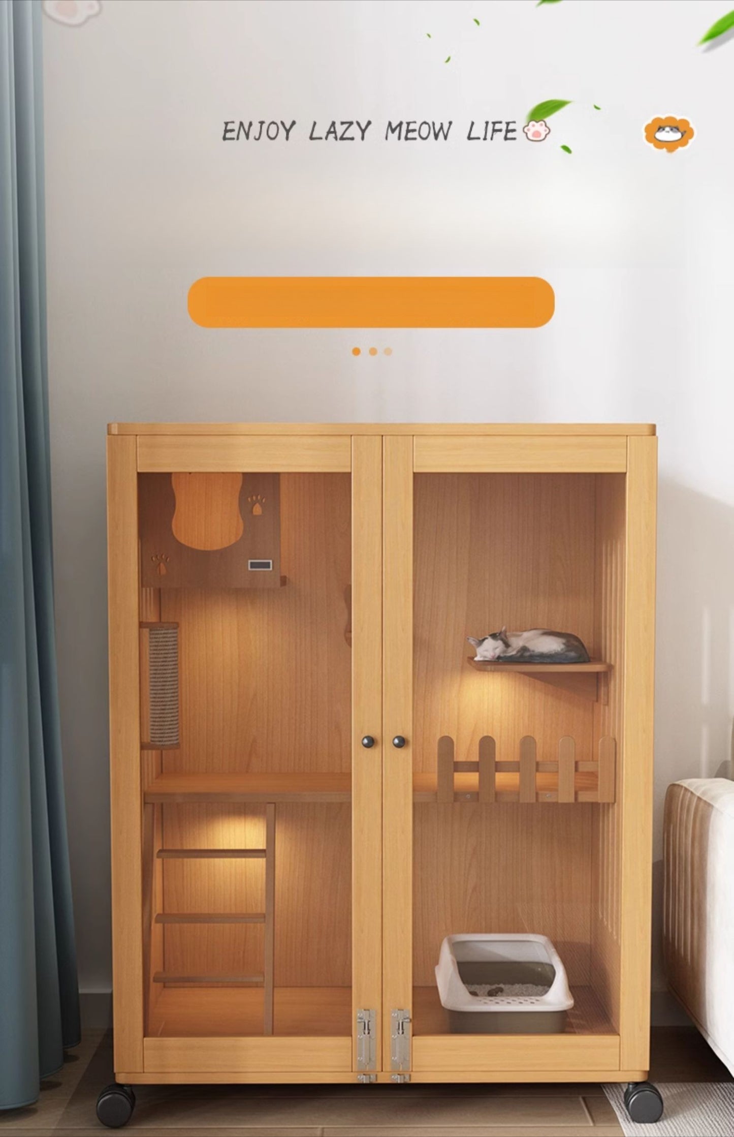 Wholesale economical cat villa solid wood cat cage waterproof cat cabinet double layer cat house cat house household indoor cat house cat nest cat cage