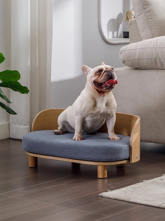 Solid wood pet nest pet sofa cat nest dog bed removable and washable summer four seasons universal medium and small