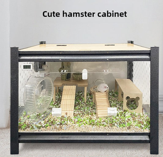 cattery hamster cage feeding box special large space double-layer landscaping room solid wood pet nest