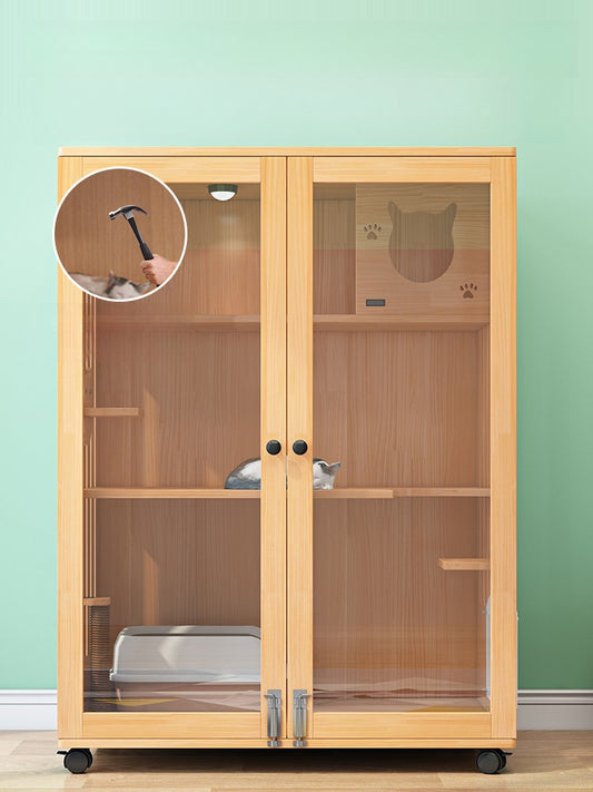 Wholesale economical cat villa solid wood cat cage waterproof cat cabinet double layer cat house cat house household indoor cat house cat nest cat cage
