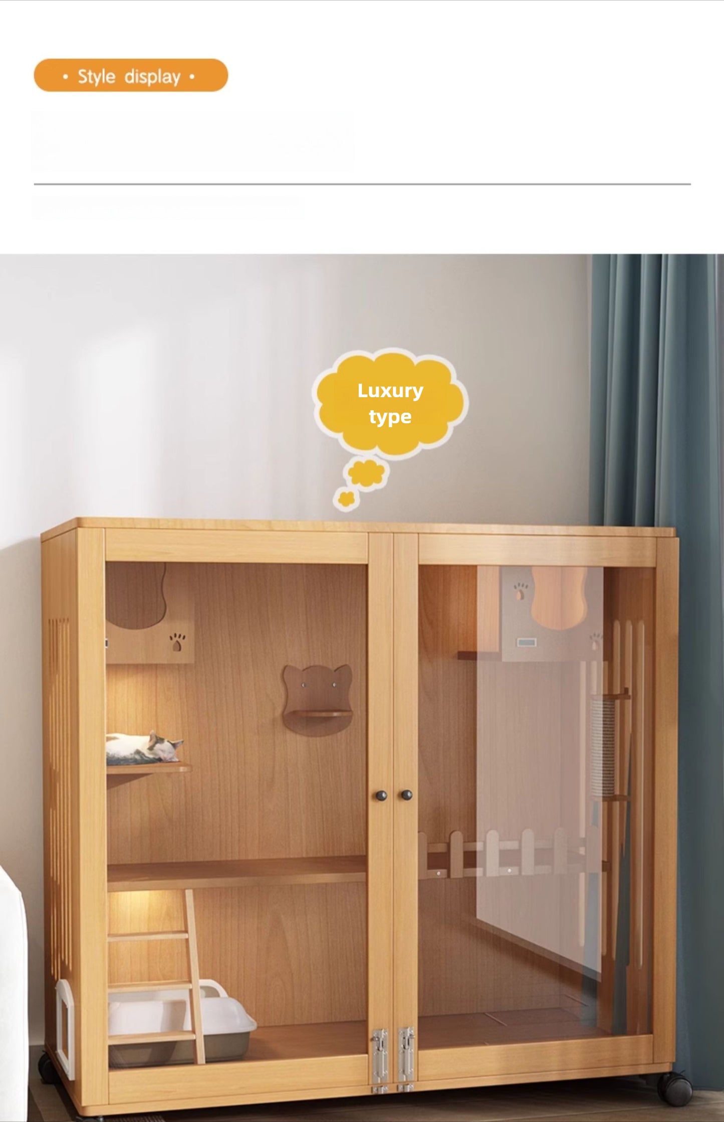 Wholesale economical cat villa solid wood cat cage waterproof cat cabinet double layer cat house cat house household indoor cat house cat nest cat cage