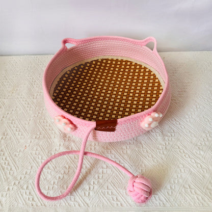 Universal in all seasons, wear-resistant, winter sleeping cat nest chips, pets can be woven with water, but cannot be washed off, scratching cat nest cotton and linen nest