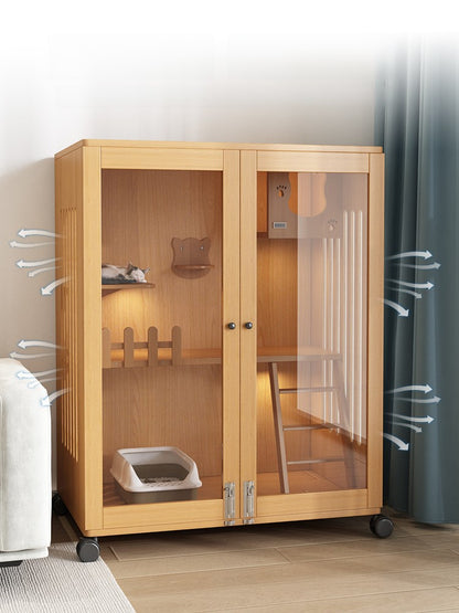 Wholesale economical cat villa solid wood cat cage waterproof cat cabinet double layer cat house cat house household indoor cat house cat nest cat cage