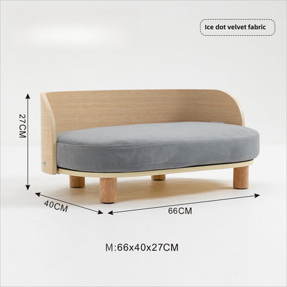 Solid wood pet nest pet sofa cat nest dog bed removable and washable summer four seasons universal medium and small