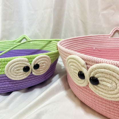 New green-eyed cute design pet nest, all-season cat litter and dog litter, two-color toy ball integrated nest