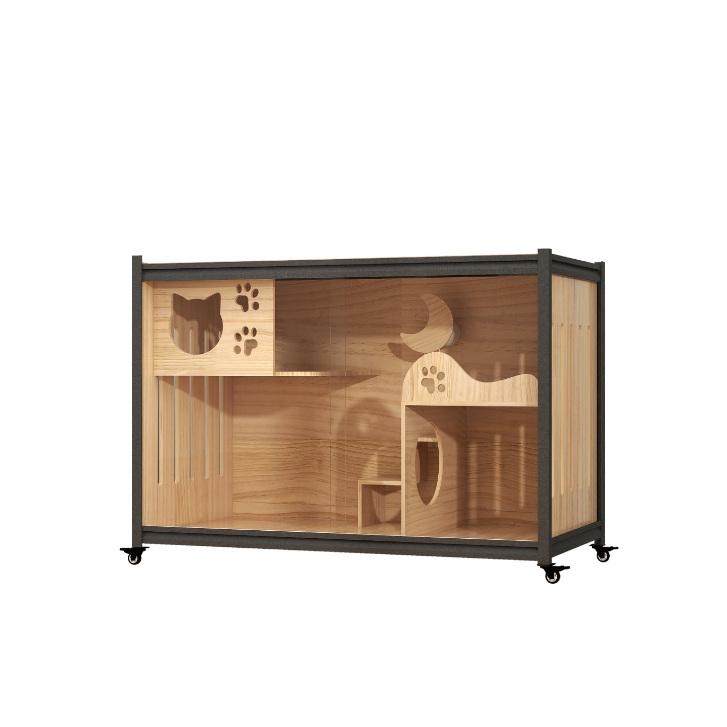 New Cat Villa Cat Cabinet TV Cabinet Solid Wood Luxury Large Space Indoor Cat Cabinet Display Cabinet Cat Nest