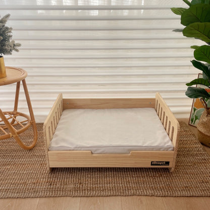 Pet wooden bed, double-sided wooden bed, pet cat and dog off-ground pet bed, all-season small dog removable pet bed