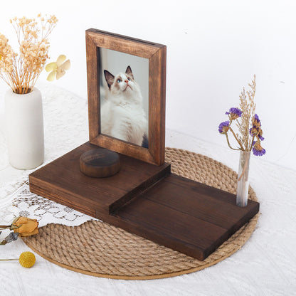 Pet commemorative photo frame wooden cat photo frame table dog photo ornament