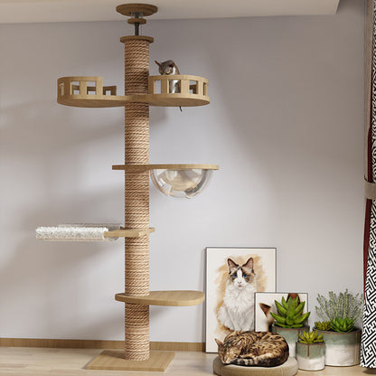 Wholesale Tongtian Post Cat Climbing Frame Cat Toy Cat Scratch Board Factory Solid Wood Bold and Firm Top-notch Cat Scratch Post