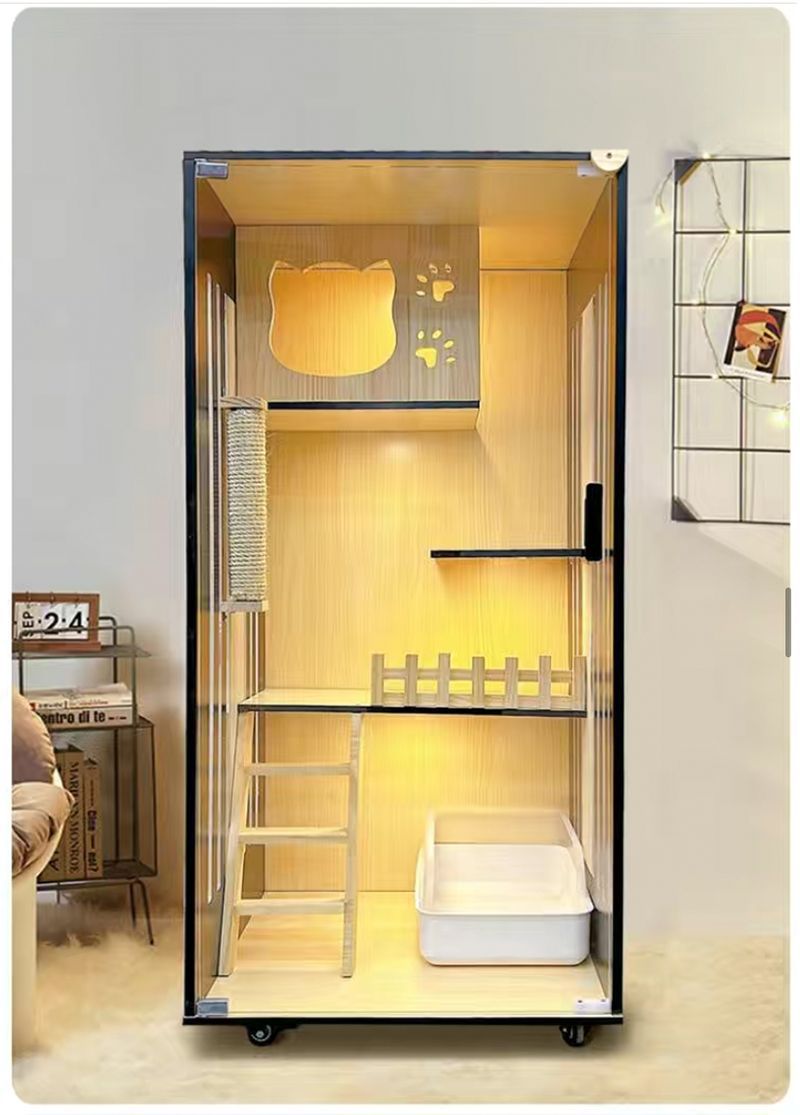 Cat villa cat cage cat cabinet wooden cat villa cat nest cat house cat big house second and third floor cat castle pet cabinet