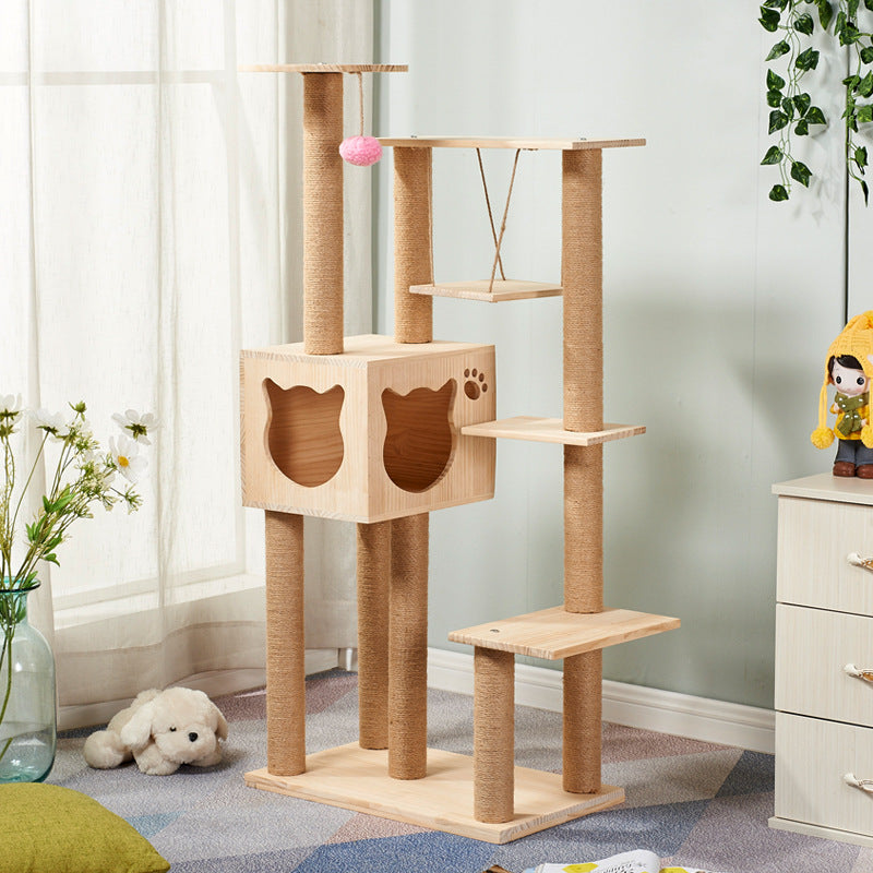 Wholesale cat climbing frame，Solid Wood Cat Nest ，Cat Tree ，Cat House ，Cat Nest Pine Cat Toy Cat Climbing Rack