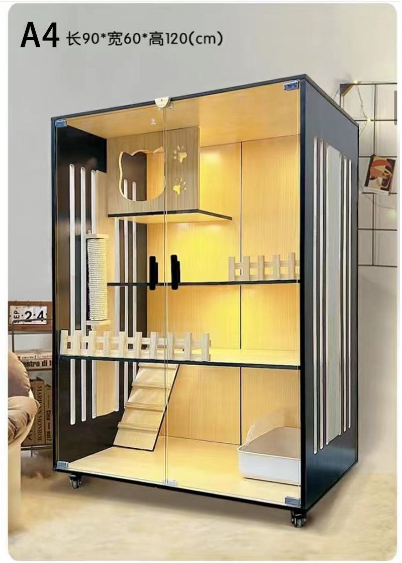 Cat villa cat cage cat cabinet wooden cat villa cat nest cat house cat big house second and third floor cat castle pet cabinet