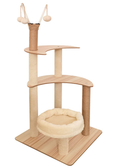Wholesale cat climbing frame cat nest cat tree integrated factory direct sales cat scratching board solid wood large cat jumping platform column