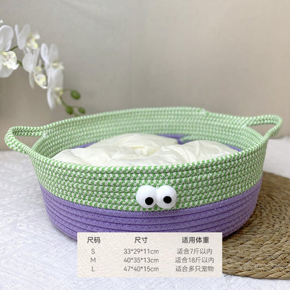 Cat litter universal all seasons dopamine rattan basket cat litter summer cat bed kitten kitten sleeping pet litter spot