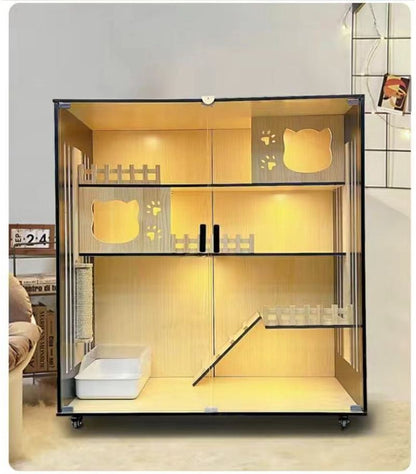 Cat villa cat cage cat cabinet wooden cat villa cat nest cat house cat big house second and third floor cat castle pet cabinet