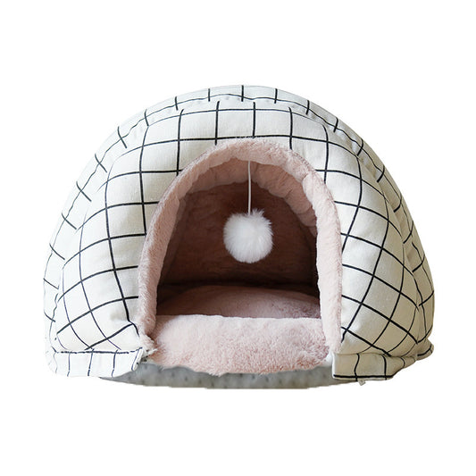 Wholesale cat winter warm velvet super thick cat nest space capsule shell nest removable closed cat nest rabbit nest