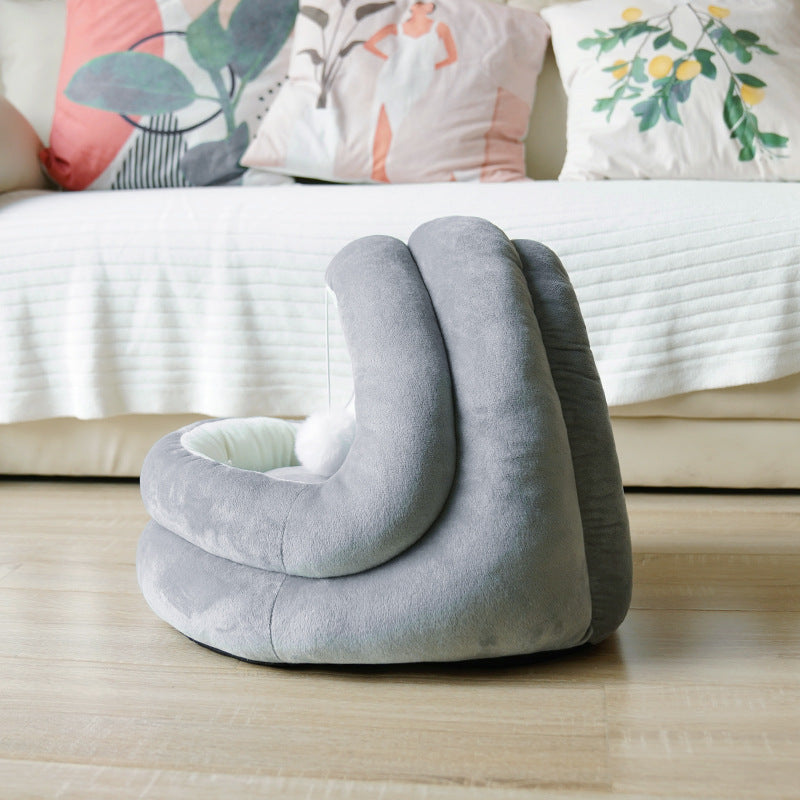 Wholesale cute yurt cat litter semi-closed removable and washable winter pet supplies pet litter small cat